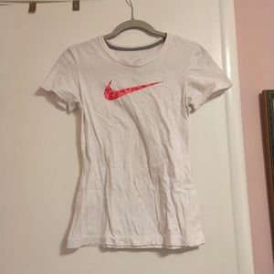 White and Pink Nike Shirt